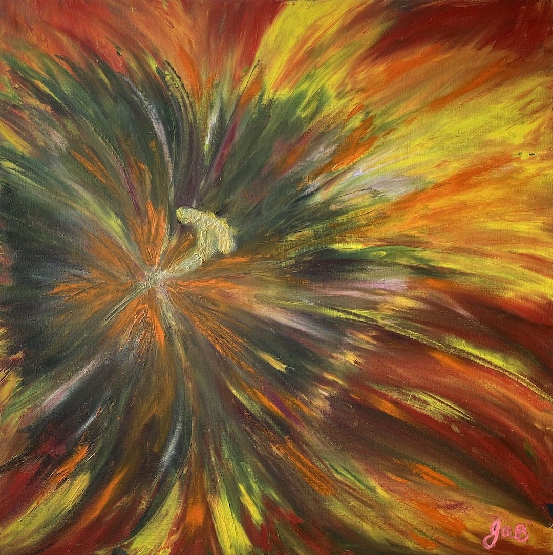 Burst of Orange, Oil on canvas