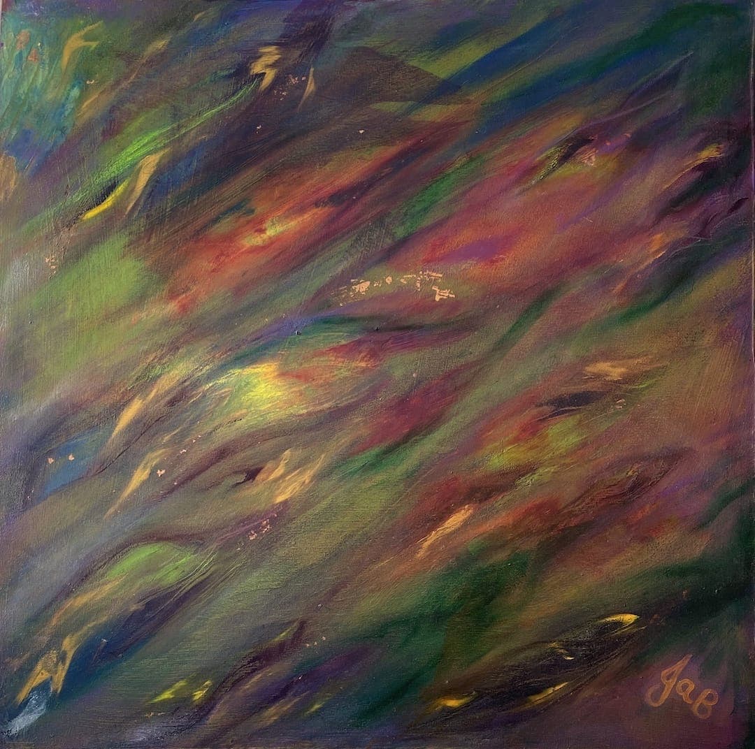 A rainbow world, Mixed media on canvas